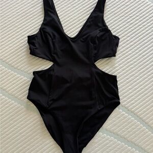 Women’s Black Cutout One-Piece Swimsuit - Classic Silhouette